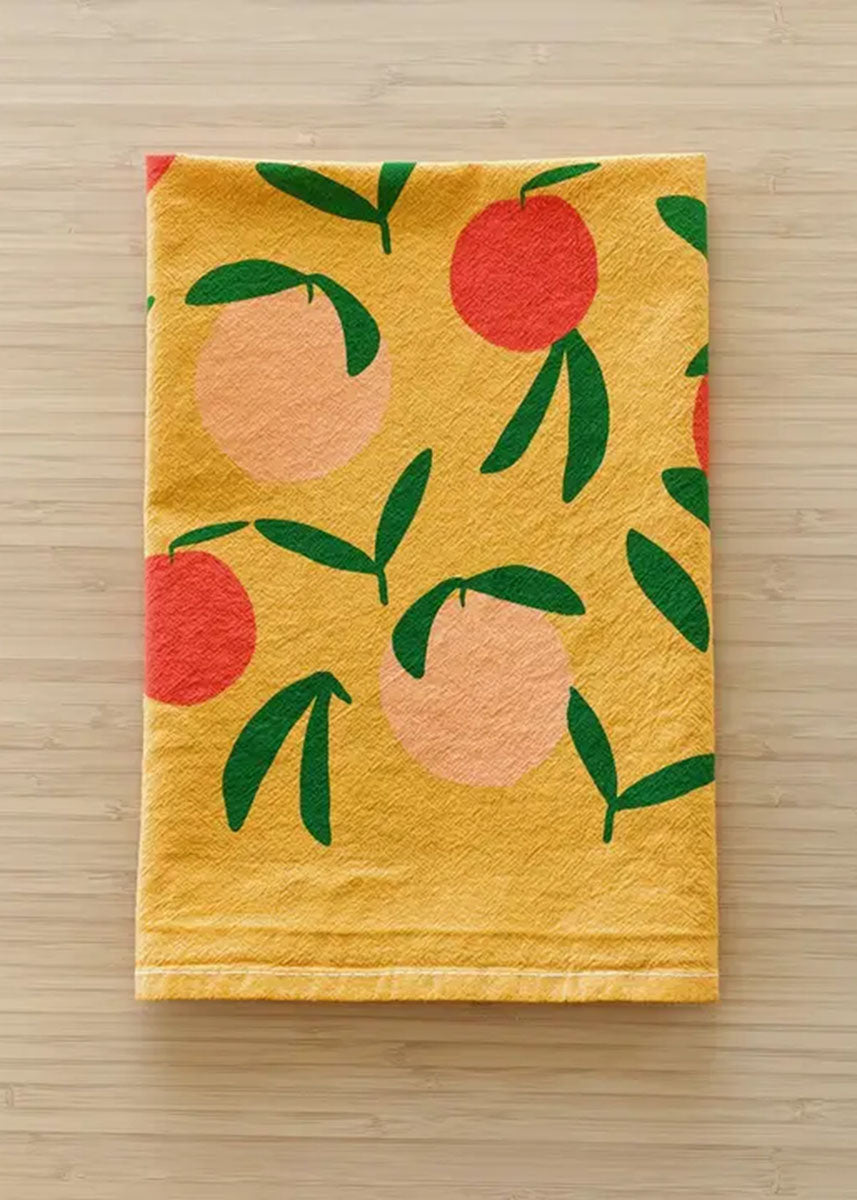 Yellow Peach Tea Towel