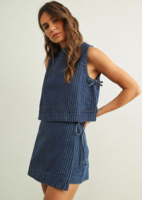 Astrid Mini Skirt - Denim Blue