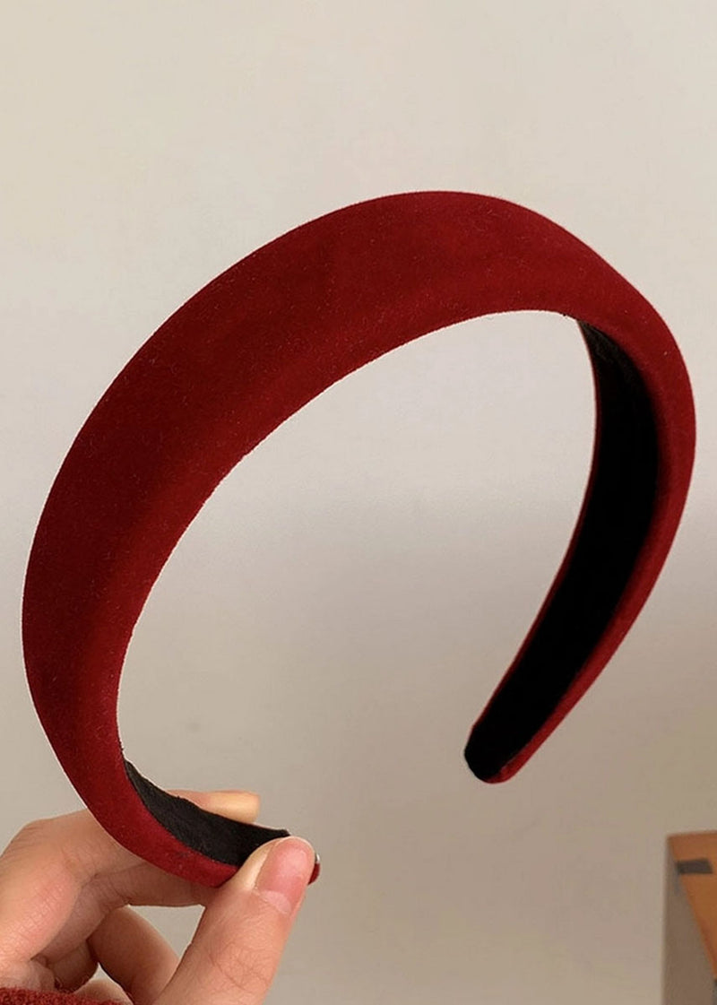 Thick Velvet Headband - Merlot