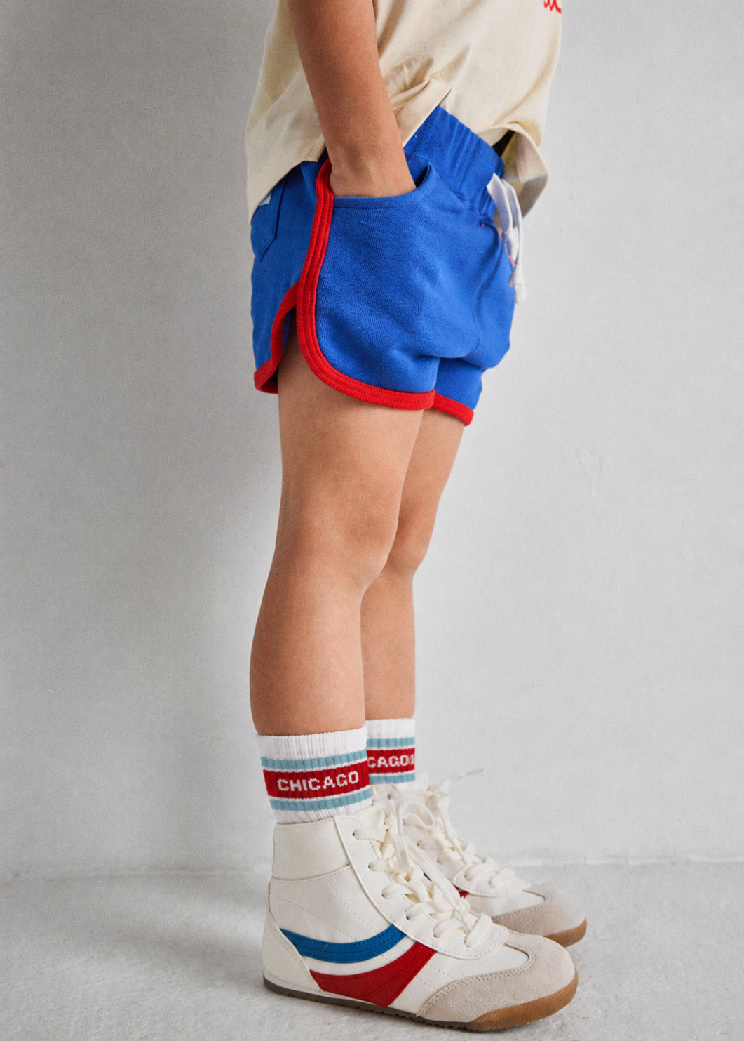 Mini Chicago Triple Stripe Sock - Blue/ Red