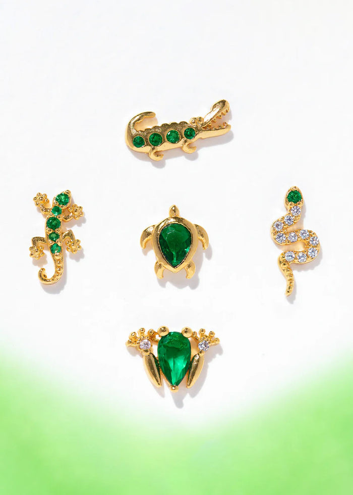 Emerald Rainforest Stud Set - Gold