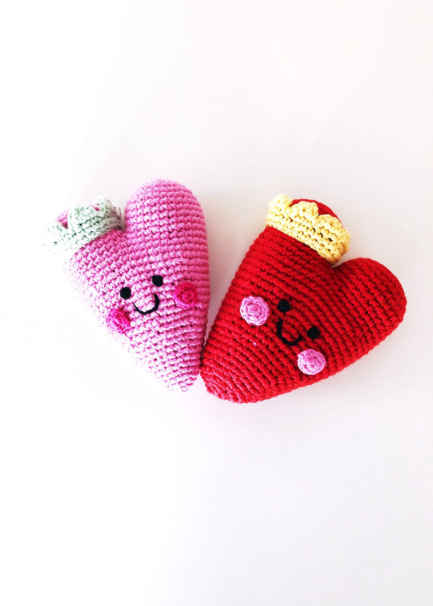 Plush Heart Rattle - Pink