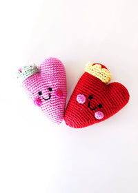 Plush Heart Rattle - Pink