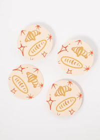 Oui Croissants Coasters - Set of 4