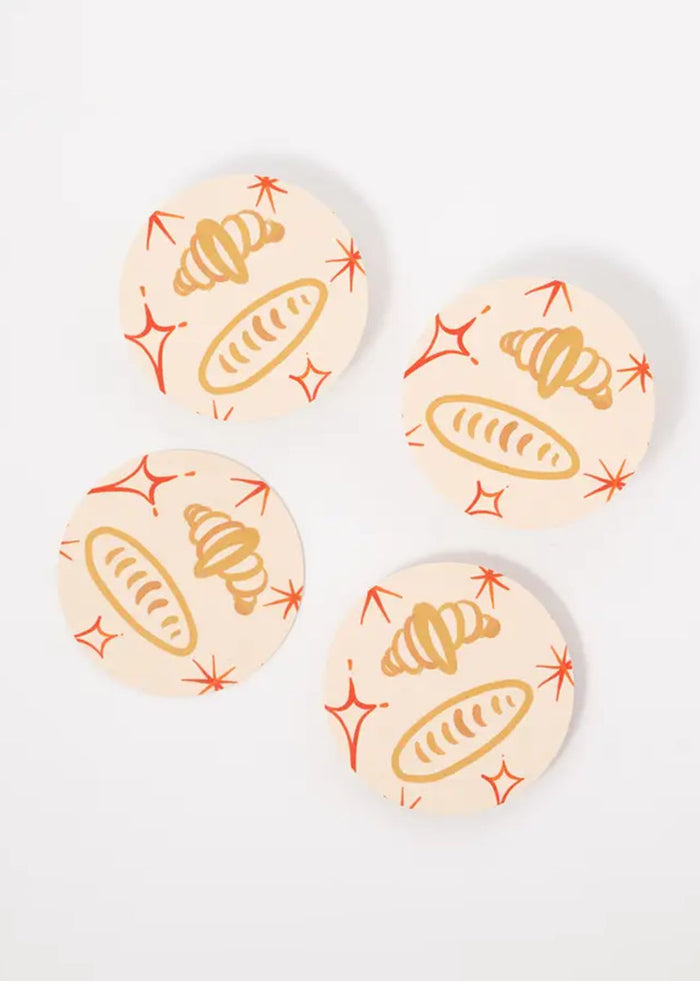 Oui Croissants Coasters - Set of 4