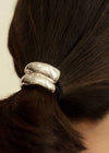 Mini Double Arch Metal Hair Tie - Silver