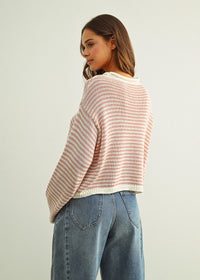 Anne Cardigan - Rose Stripe