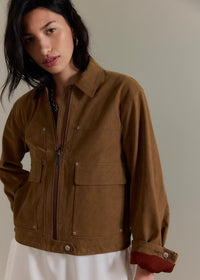 Blair Vegan Suede Jacket - Caramel Cafe