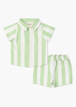 Two-Piece Twill Set - Green Cabana Stripe