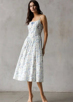 Mary Grace Floral Midi Dress - White Multi