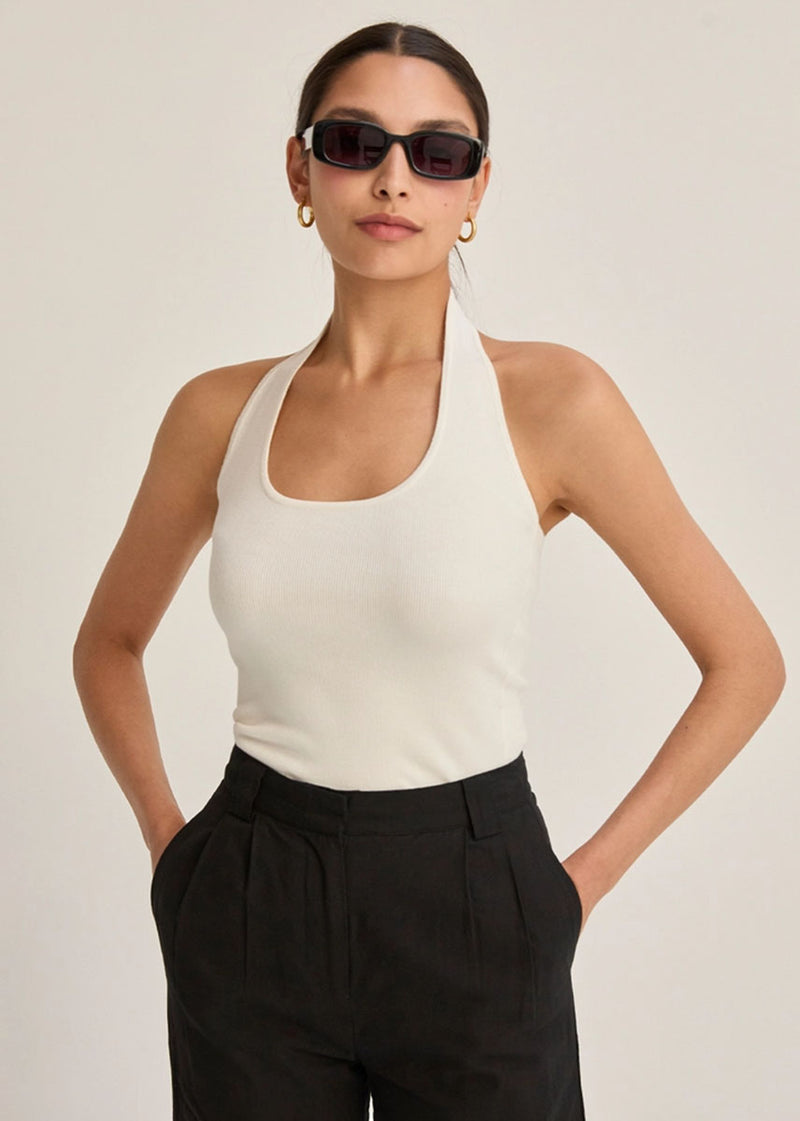 Jazzlyn Halter Top - White