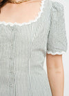 June Striped Shift Mini Dress - Green