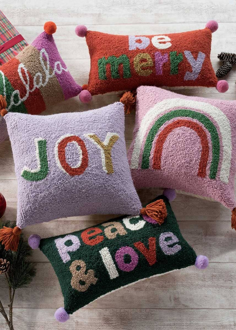 Be Merry Pom Pom Hook Pillow