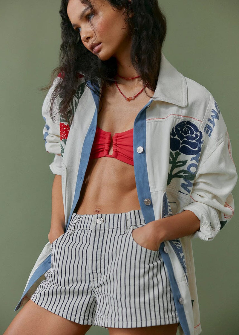 Now Or Never Denim Short - Washed Railroad