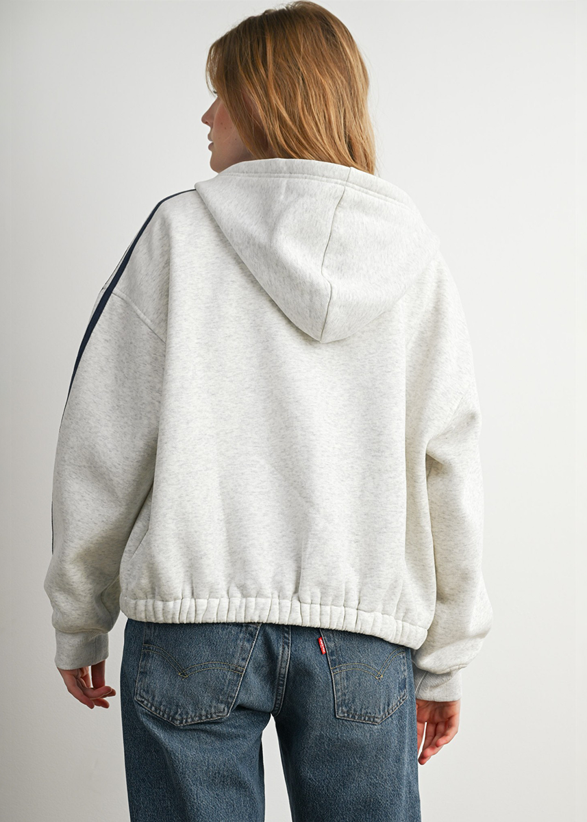Carson Zip-Up Hoodie - Grey & Navy