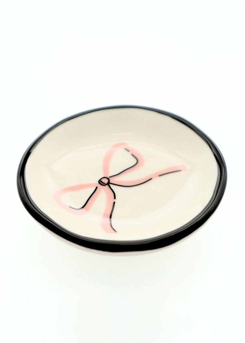 Pastel Pink Bow Ring Dish