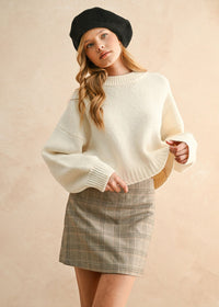 Neve Round Neck Sweater - Cream