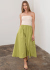 Karine Strapless Two-Tone Midi Dress - Sage