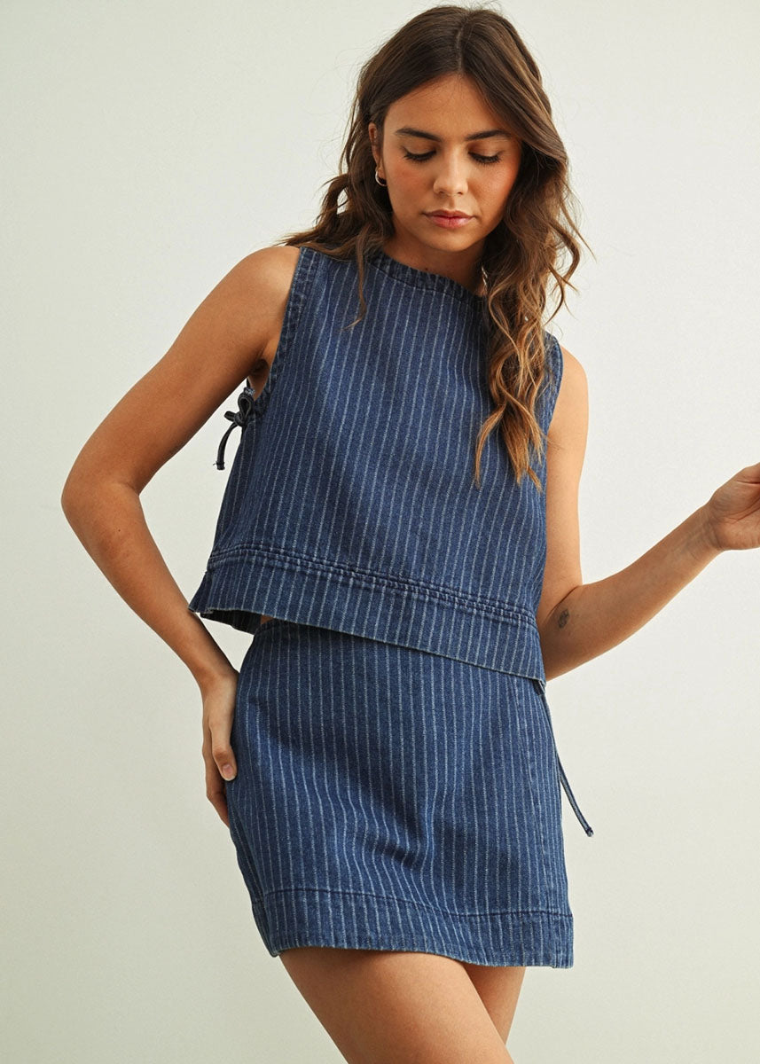 Astrid Mini Skirt - Denim Blue