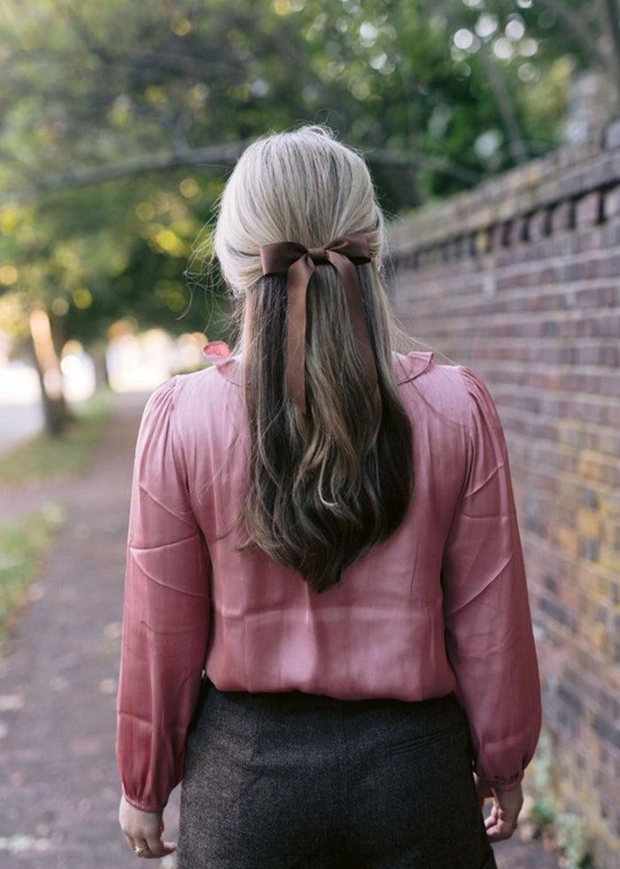 Florence Medium Matte Satin Bow - Hazelnut