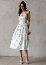 Mary Grace Floral Midi Dress - White Multi