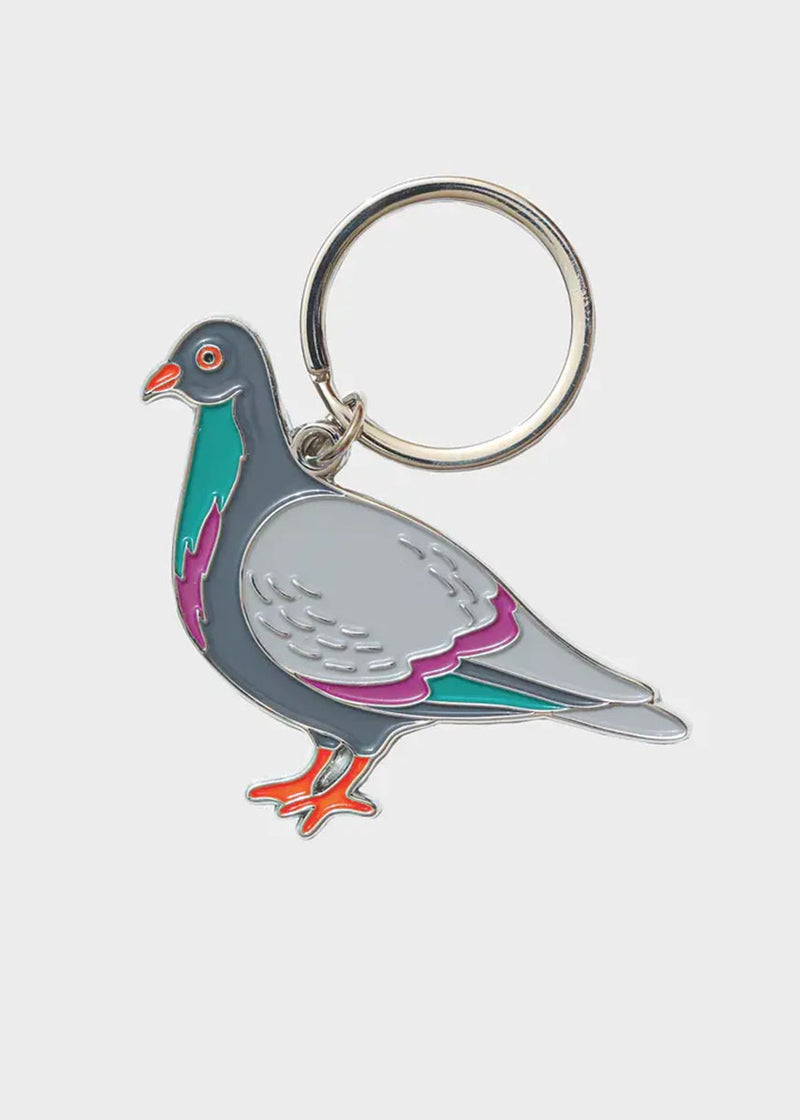 Pigeon Enamel Keychain