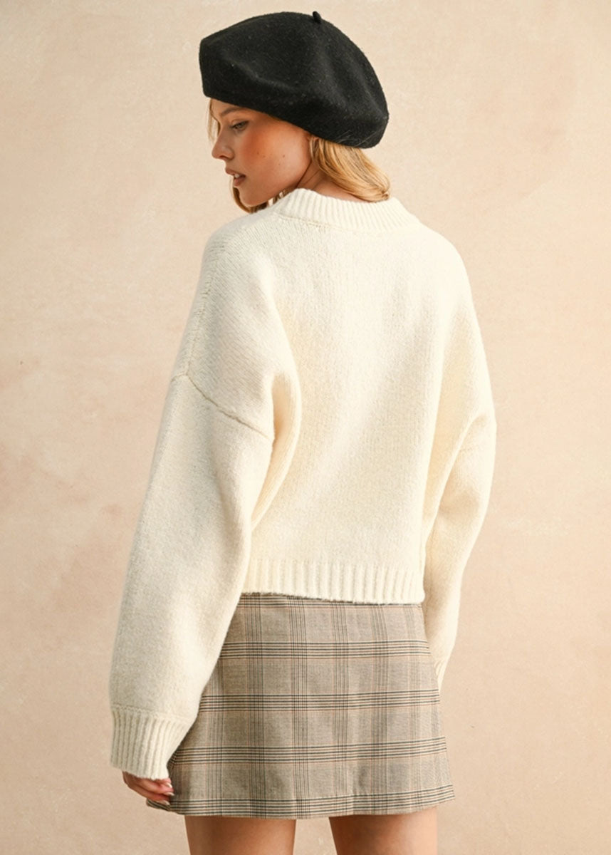 Neve Round Neck Sweater - Cream