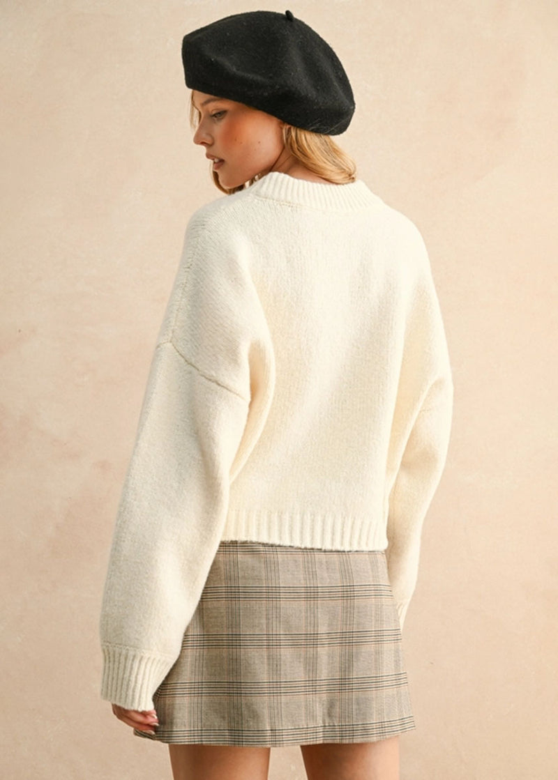 Neve Round Neck Sweater - Cream