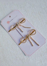 Sparkle Bow Bobby Pins (Set of 2)