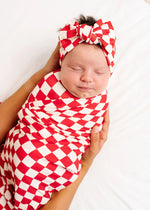 Red Check Swaddle Blanket