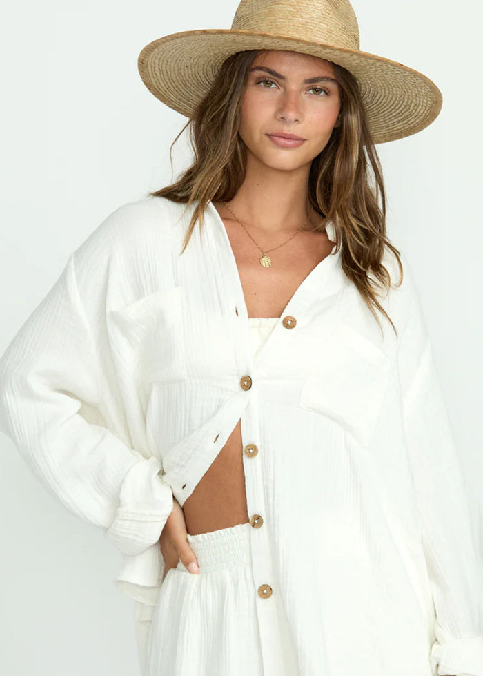 Sweet Swell Button-Down - Salt Crystal
