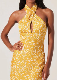 Marissa Halter Neck Midi Dress - Marigold Floral