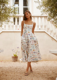 Ansley Dress - Off-White Picnic