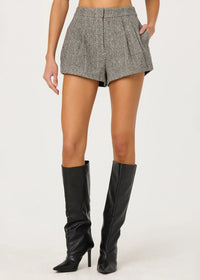 Sorine Shorts - Grey Herringbone