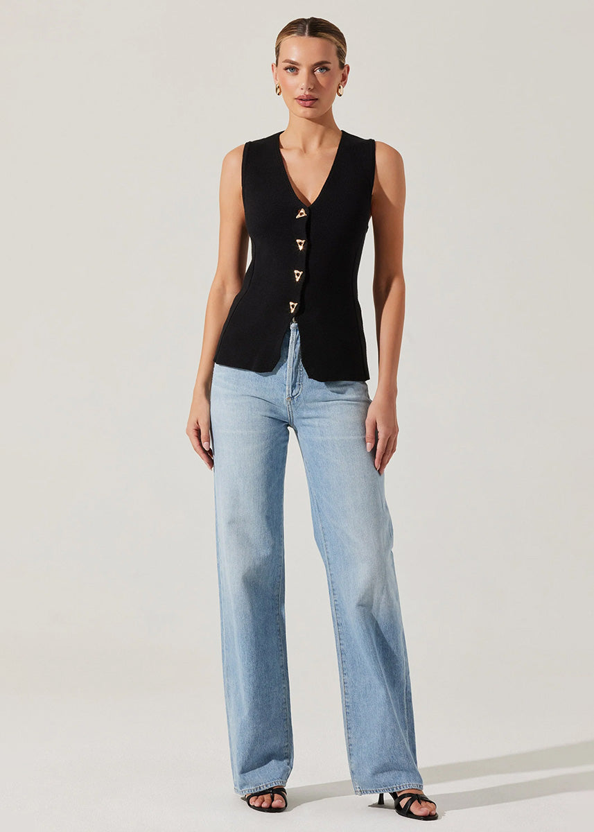 Jayce Sweater Vest - Black