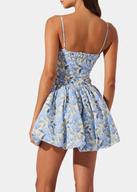 Larissa Mini Bubble Dress - Blue Floral
