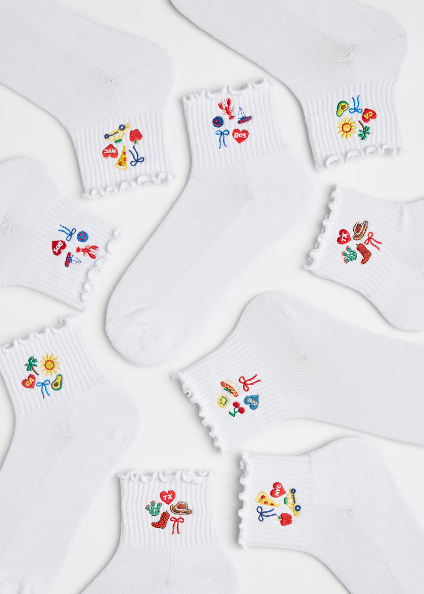 Texas Icons Ruffle Sock