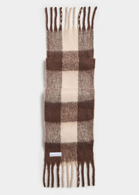 MAD HTR Oversized Blanket Scarf - Espresso & Cream Plaid