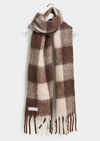 MAD HTR Oversized Blanket Scarf - Espresso & Cream Plaid