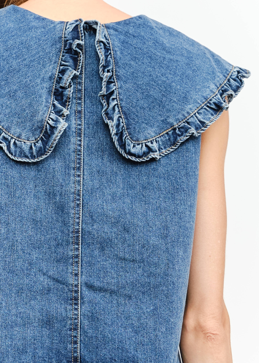 Addison Denim Top - Medium Wash