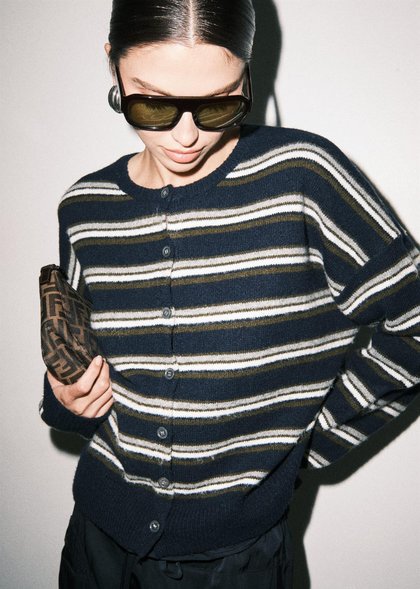 Adrienne Striped Sweater - Navy