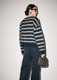 Adrienne Striped Sweater - Navy