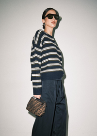 Adrienne Striped Sweater - Navy
