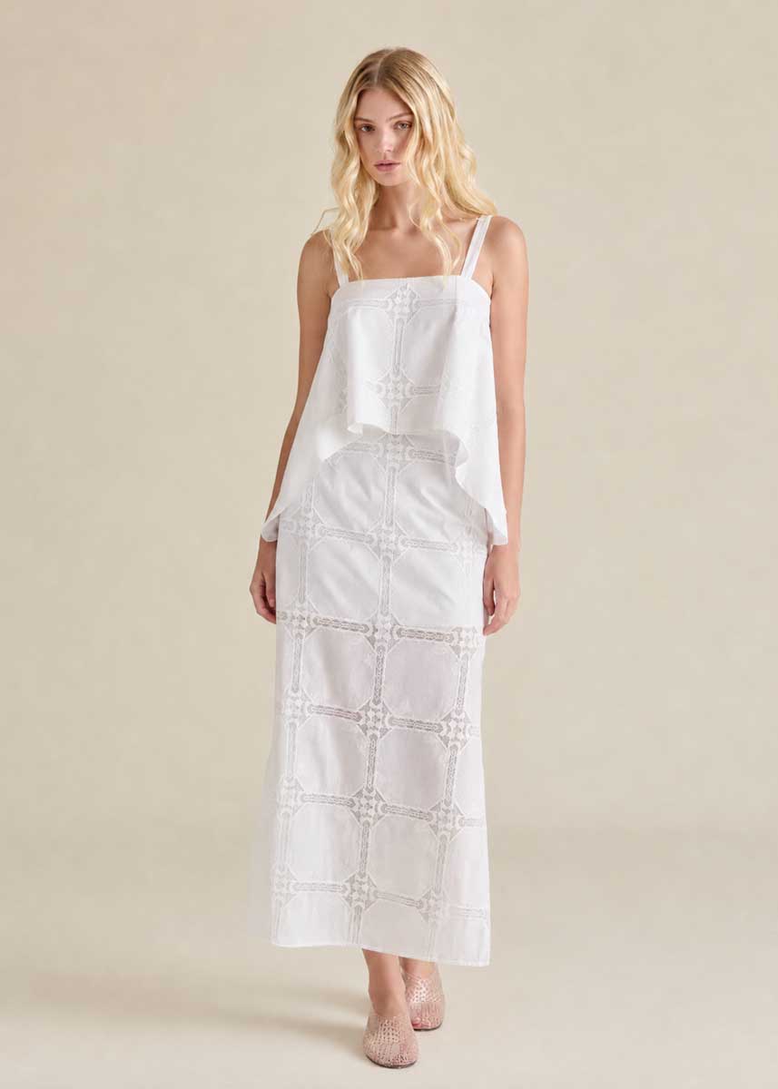 Monique Eyelet Skirt - Antique