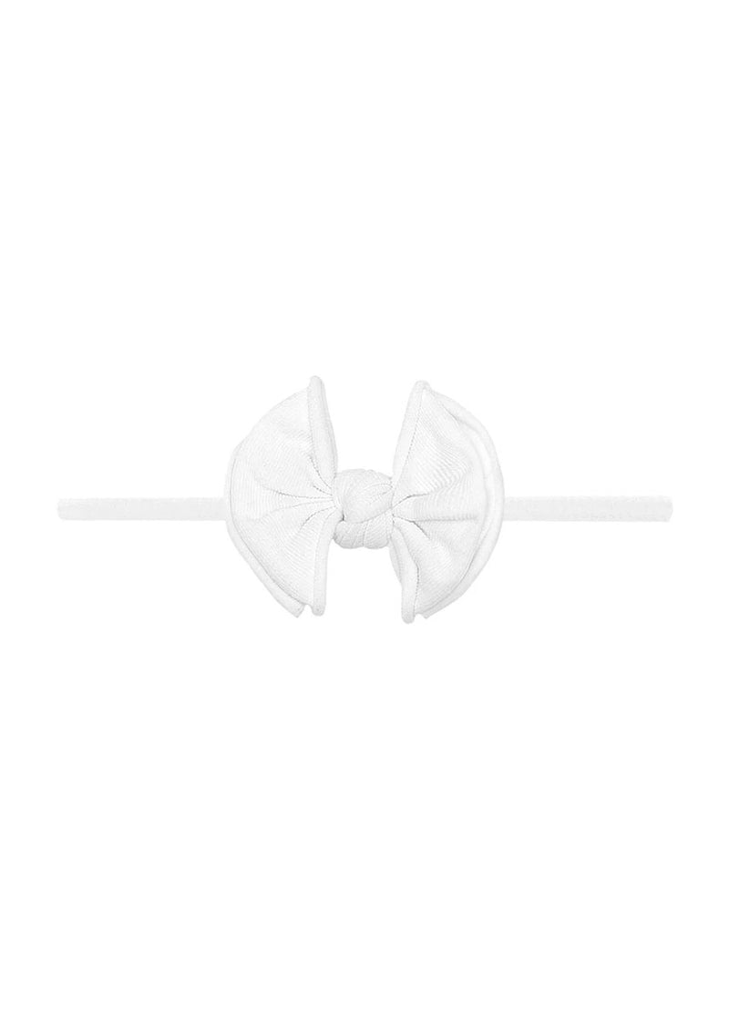 Fab Skinny Nylon Bow Headband - White