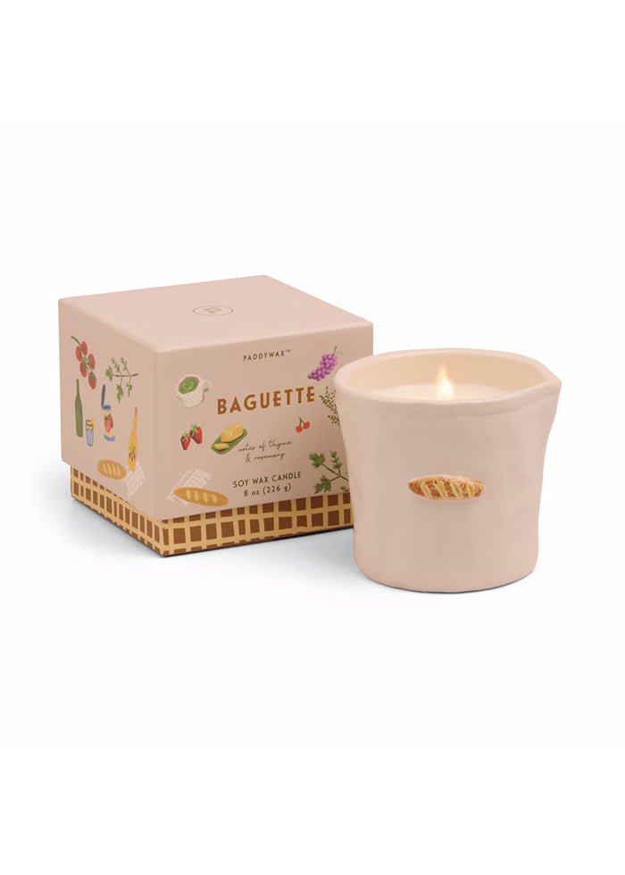 Bistro Baguette Ceramic Candle - Rosemary Thyme - 8oz.