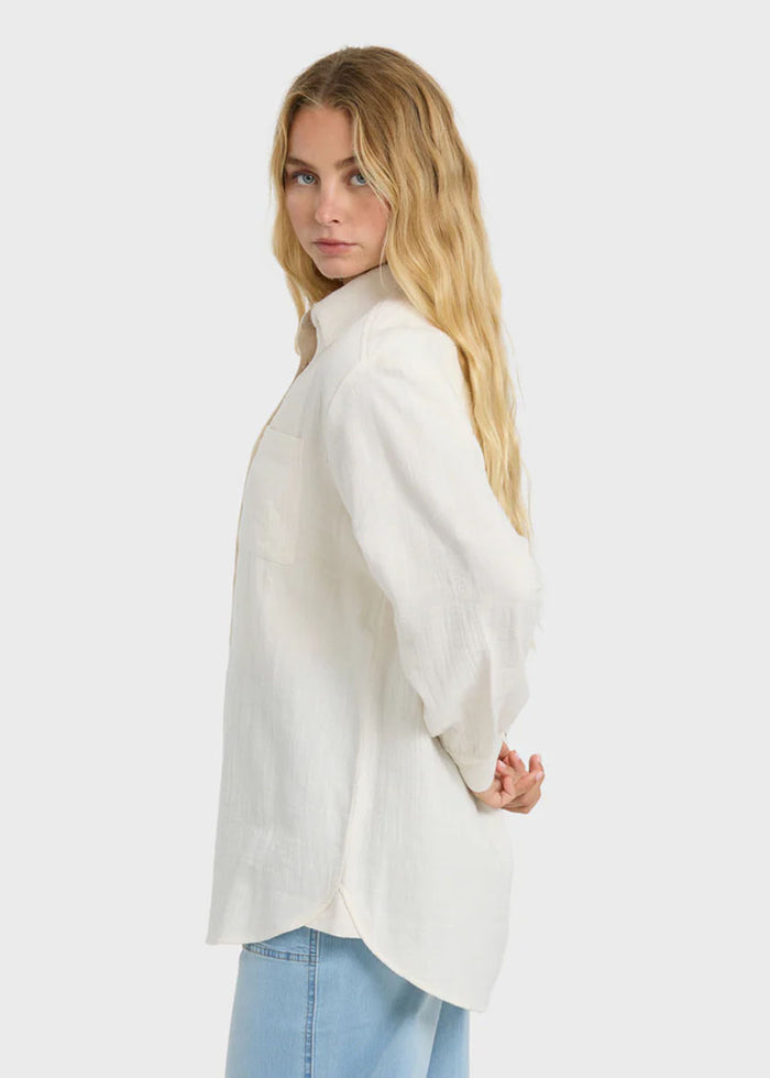 Wanderer Solid Long Sleeve Top - Salt Crystal