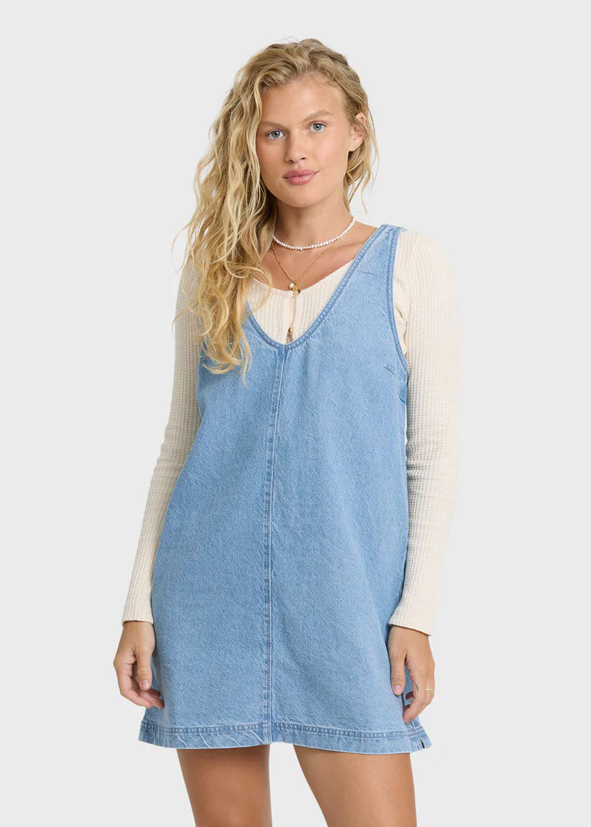 Lyla Saltwashed Mini Dress - Sea Blue