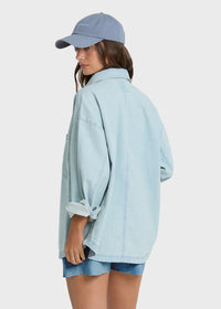 Mix Match Long Sleeve Woven Shirt - Sky Wash