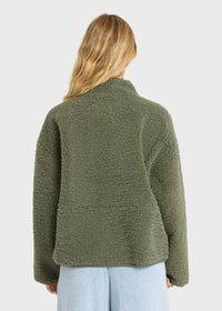 Camper Reversible Sherpa Jacket - Canteen